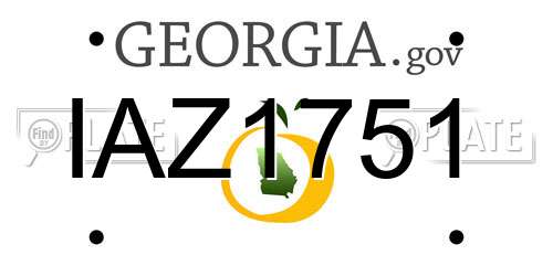 IAZ1751 Georgia License Plate