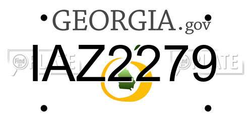 IAZ2279 Georgia License Plate