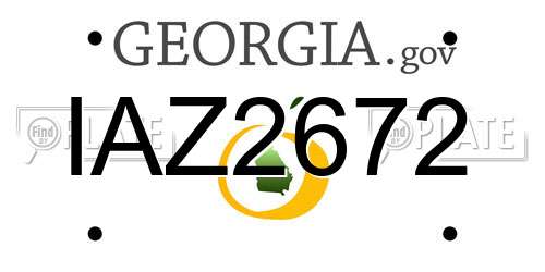 IAZ2672 Georgia License Plate