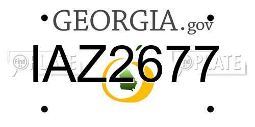 IAZ2677 Georgia License Plate