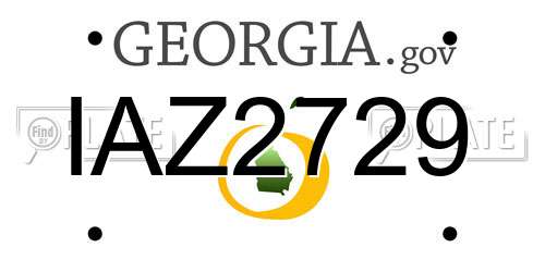 IAZ2729 Georgia License Plate
