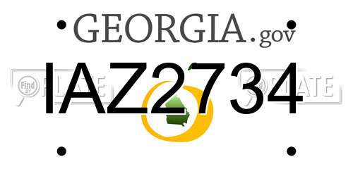 IAZ2734 Georgia License Plate