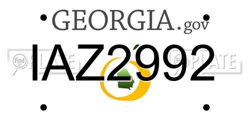 IAZ2992 Georgia License Plate