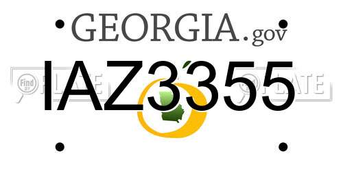 IAZ3355 Georgia License Plate