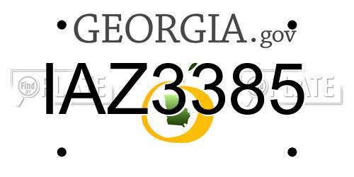 IAZ3385 Georgia License Plate