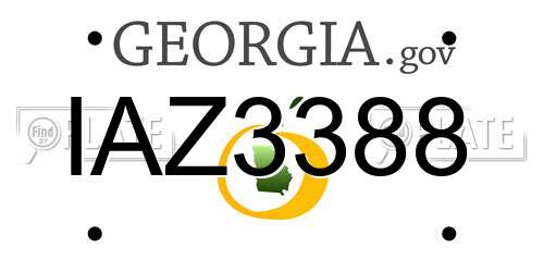 IAZ3388 Georgia License Plate