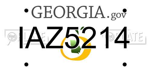 IAZ5214 Georgia License Plate