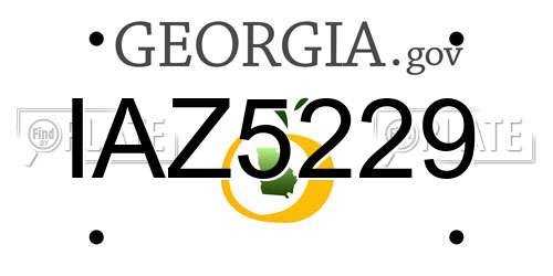 IAZ5229 Georgia License Plate