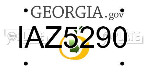 IAZ5290 Georgia License Plate