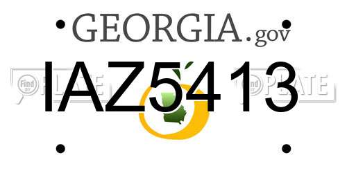 IAZ5413 Georgia License Plate