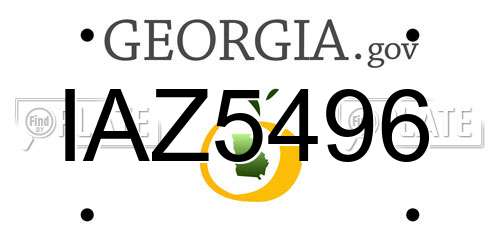 IAZ5496 Georgia License Plate