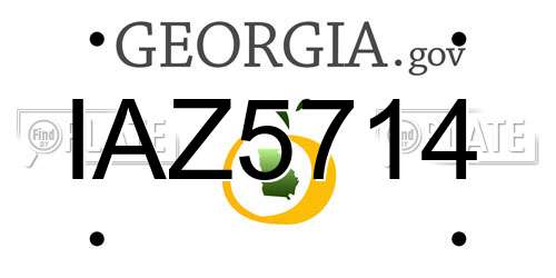 IAZ5714 Georgia License Plate