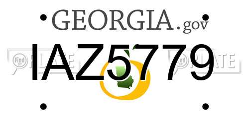 IAZ5779 Georgia License Plate