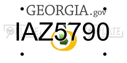 IAZ5790 Georgia License Plate