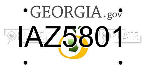 IAZ5801 Georgia License Plate