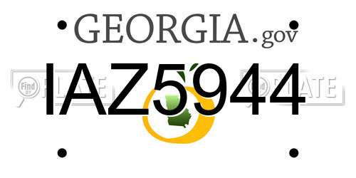 IAZ5944 Georgia License Plate