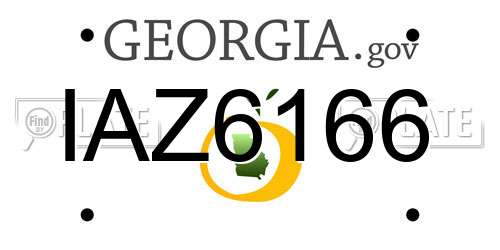 IAZ6166 Georgia License Plate