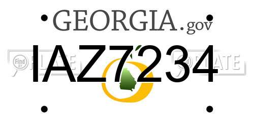 IAZ7234 Georgia License Plate