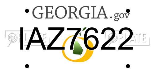 IAZ7622 Georgia License Plate