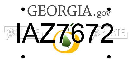 IAZ7672 Georgia License Plate