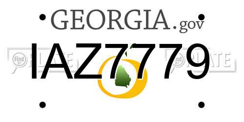 IAZ7779 Georgia License Plate