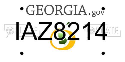 IAZ8214 Georgia License Plate