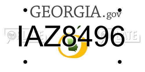 IAZ8496 Georgia License Plate