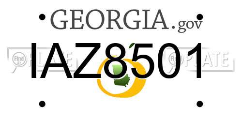 IAZ8501 Georgia License Plate