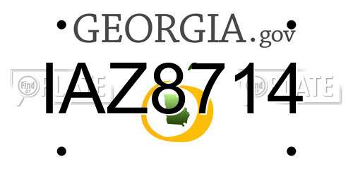 IAZ8714 Georgia License Plate