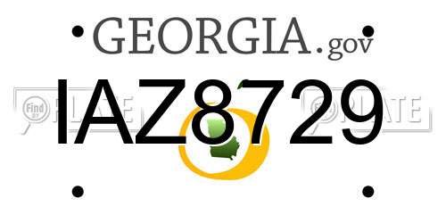 IAZ8729 Georgia License Plate
