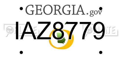 IAZ8779 Georgia License Plate