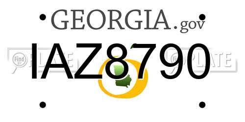 IAZ8790 Georgia License Plate