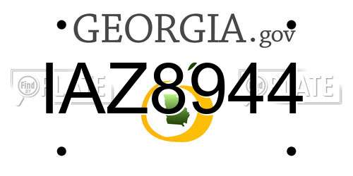 IAZ8944 Georgia License Plate