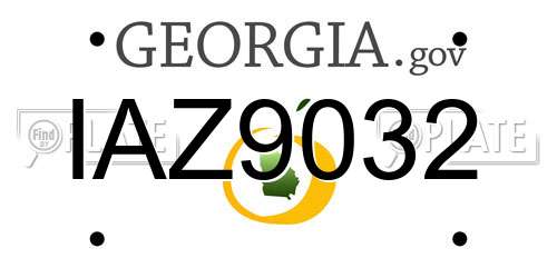 IAZ9032 Georgia License Plate