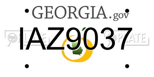 IAZ9037 Georgia License Plate