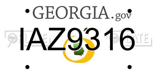IAZ9316 Georgia License Plate