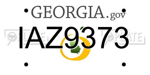 IAZ9373 Georgia License Plate