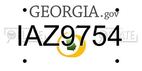 IAZ9754 Georgia License Plate