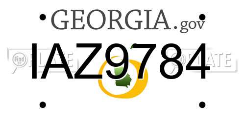 IAZ9784 Georgia License Plate