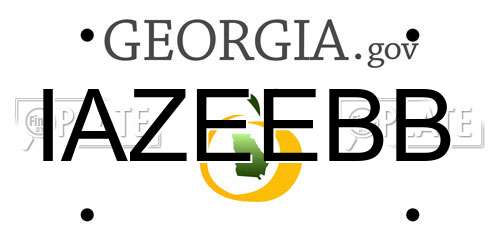 IAZEEBB Georgia License Plate