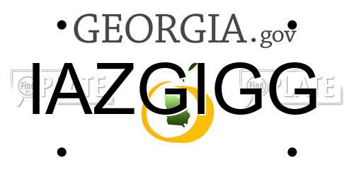 IAZGIGG Georgia License Plate