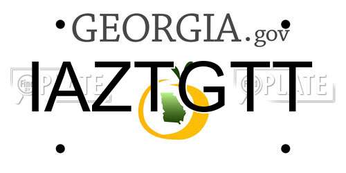 IAZTGTT Georgia License Plate