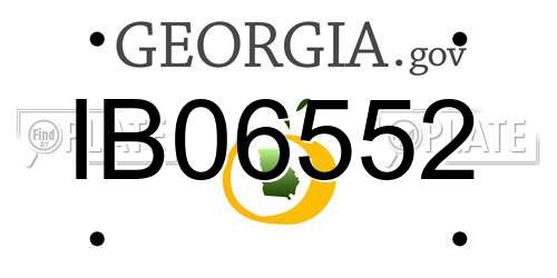IB06552 Georgia License Plate