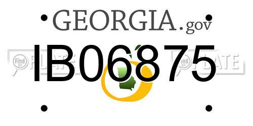 IB06875 Georgia License Plate