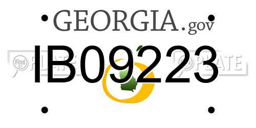 IB09223 Georgia License Plate