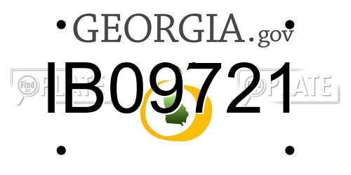 IB09721 Georgia License Plate