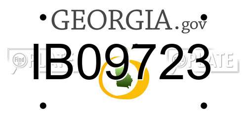 IB09723 Georgia License Plate
