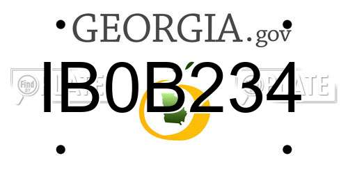 IB0B234 Georgia License Plate