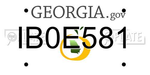IB0E581 Georgia License Plate