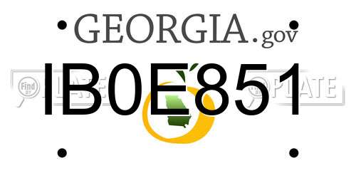 IB0E851 Georgia License Plate